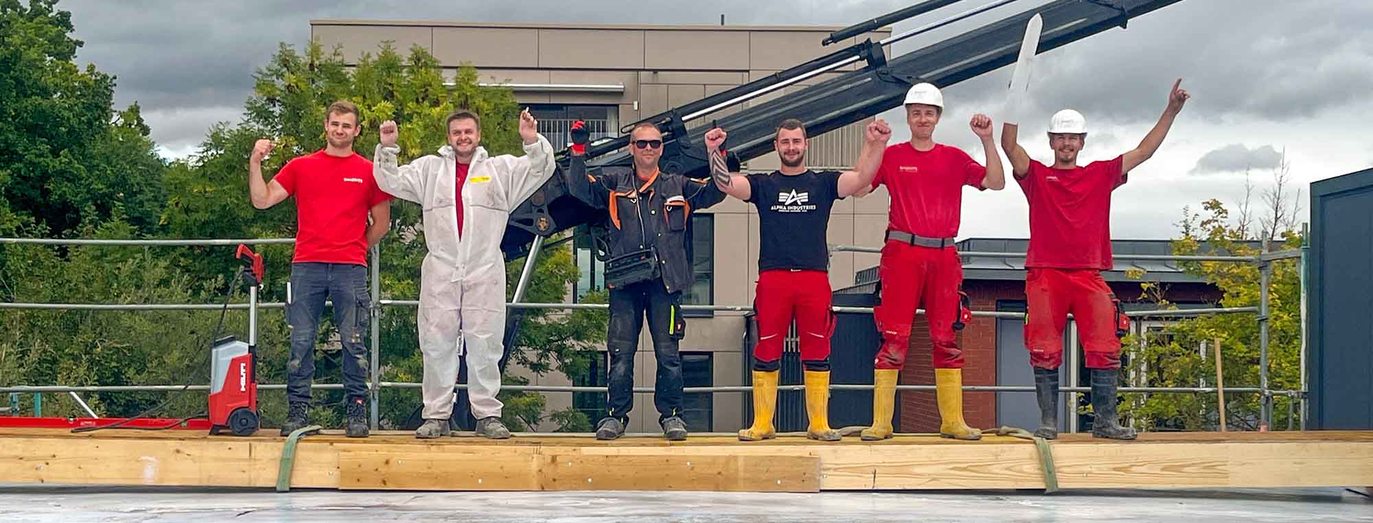 Das bendl HTS-Team nach erfolgreicher Betonage einer Decke aus Ultra-Hochfestem Beton.