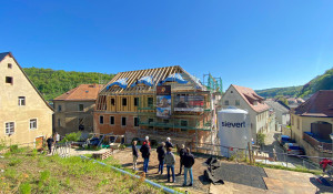 Baustellenbesichtigung im Rahmen des Workshops &quotBauen im Bestand" bei der Alten Bäckerei in Königstein