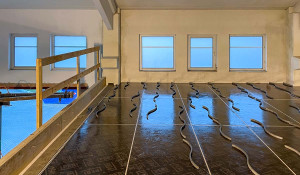 Innenausbau: Vorbereitung des Bodenaufbaus in den künftigen Räumen.