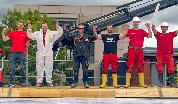 Das bendl HTS-Team nach erfolgreicher Betonage einer Decke aus Ultra-Hochfestem Beton.