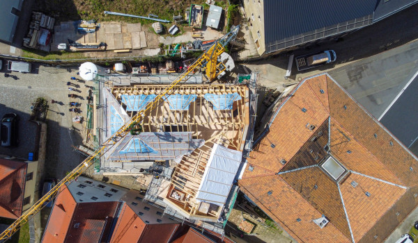 Drohnenaufnahme vom Bauprojekt &quotAlte Bäckerei" in Königstein