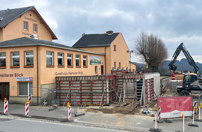 Aktueller Baufortschritt, beim Gasthof Heiterer Blick